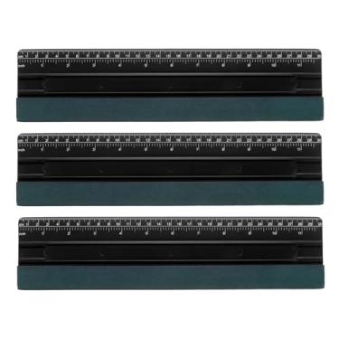 Imagem de HARFINGTON 3 peças, rodo de vinil, 30 cm, raspador de borda de feltro com régua, rodo de vinil, ferramenta de matiz de janela para decalque de papel de parede, janela de carro, preto