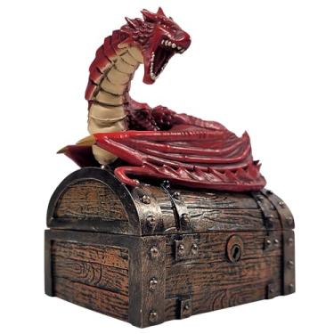 Imagem de Forged Dice Co. Caixa de dados Wyvern com cadeado e chave - Baú de armazenamento de dragão compatível com Dungeons and Dragons, miniaturas D&D, acessórios Dnd - Serve para até 4 conjuntos poliédricos