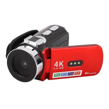 Imagem de ASHATA Câmera de Vídeo Em 4K Camera de Câmera, 64MP para de Vlogging do YouTube, Tela de Rotação de 180 Graus de 3,0 Polegadas, Conectividade WiFi, Luz de Preenchimento de LED,