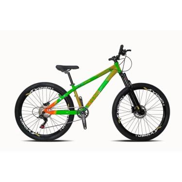 Imagem de Vikingx Tuff X-35 Verde com laranja Whelling single freio hidraulico vmaxx liso com suspenão mecanica