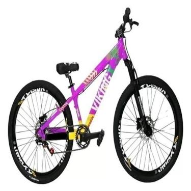 Imagem de Vikingx Tuff 25 lilas com amarelo whelling single freio hidraulico vmaxx liso com suspenão mecanica