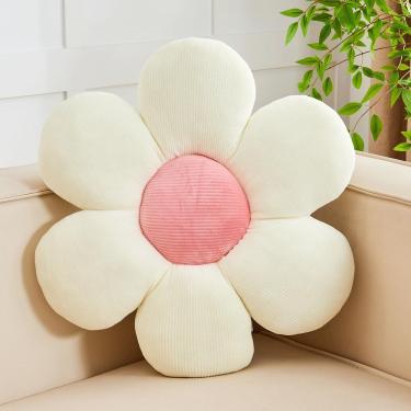 Imagem de Almofada de flores Kcvvcr branca rosa macia 50 cm decorativa Daisy