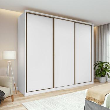Imagem de Guarda-Roupa Casal 100% MDF 3 Portas 6 Gavetas Vitta 2,70 Branco