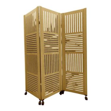 Imagem de Biombo DIVISOR AMBIENTE RJ 03 Folhas C/ 06 RODÍZIOS - JL RIBEIRO