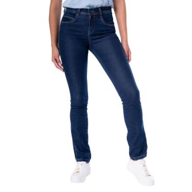 Imagem de Calça Jeans Feminina Pitt Reta Azul Escuro-Feminino