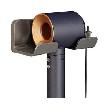 Imagem de Suporte De Parede Para Secador De Cabelo, Branco E Preto, ABS, Sem Fur