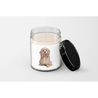 Imagem de American Cocker Spaniel Candle – Vela de cera de soja – Vela vazada à mão – Vela perfumada de baunilha de 255 g – Pote de vela