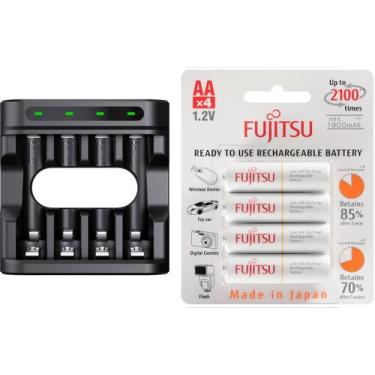 Imagem de Carregador Enercell 4-LN com 4 pilhas AA Recarregáveis da Fujitsu Stan