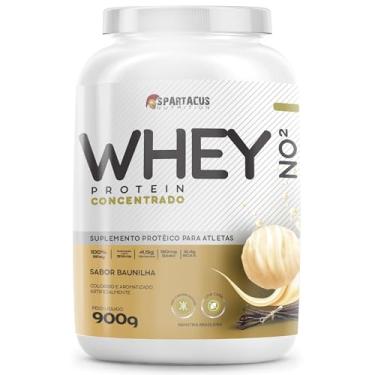 Imagem de Whey Protein Concentrado NO2 Pote 900g 100% Whey Suplemento Protéico Baixo Carboidratos + Aminoácidos BCAA e Glutamina Rende 30 Porções - Spartacus Nutrition (900g, Baunilha)