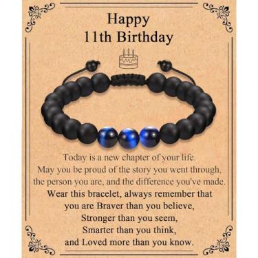 Imagem de Presentes de aniversário de 13º 16º 18º 21º 30º 40º 50º 60º aniversário para meninos homens ele, 11-21 30-60 anos menino homem homem presente aniversário pulseira para filho irmão neto sobrinho pai