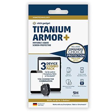 Imagem de Protetor de tela Nano líquido certificado com opção adicional de reparo de tela de $500 (cobre até 3 dispositivos) rigidez 9H | Serve para todos os celulares tablets Smartwatches | Protetor de tela de vidro líquido