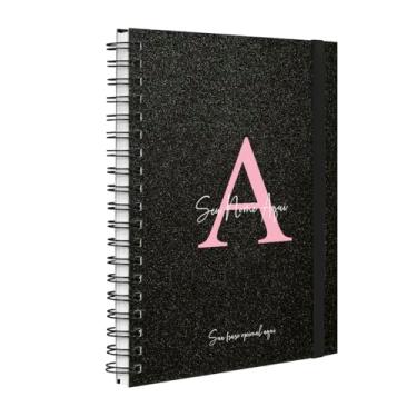 Imagem de Agenda Planner Semanal Plus 2026 Personalizada Moderna Letra Glitter Preto e Rosa