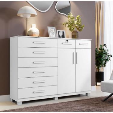 Imagem de Cômoda 8 Gavetas 2 Portas New Triunfo Benetil Móveis - Branco