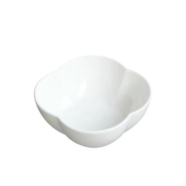 Imagem de Tigela de cerâmica branca pura simples nórdica doméstica requintada sob o esmalte especial - tigela de flor de ameixa de 5,75