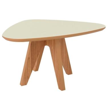 Imagem de Mesa De Centro Para Sala De Estar Orgânica Alta Selly D03 Off White Freijó - Lyam Decor