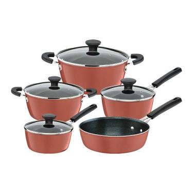 Imagem de Jogo de Panelas Tramontina Glenz 28699410 Cobre Rose, Rose
