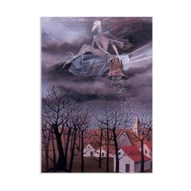 Imagem de SDYJ6GSW Remedios Varo impressões em tela arte de parede pinturas famosas em tela pôsteres de surrealismo imagem para quarto decoração de casa 70 x 50 cm (28 x 20 polegadas) sem moldura