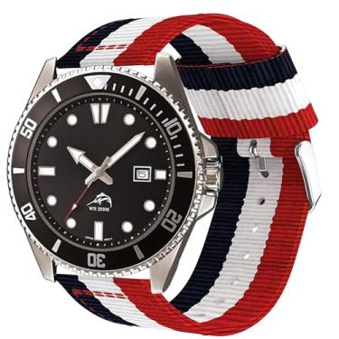 Imagem de Compatível com pulseiras Casio MDV106, pulseira de substituição de tecido de nylon respirável de 22 mm da Lamshaw compatível com relógio Casio MDV106 Series, tamanho único, metal, 1