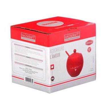 Imagem de Açucareiro de Porcelana ETILUX Lamour 350 ml Vermelho