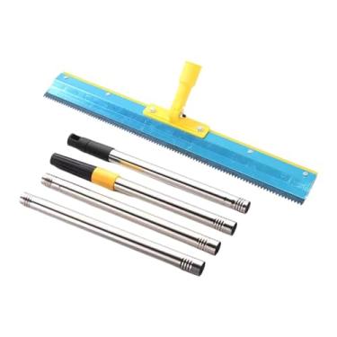 Imagem de Fenteer Rodo de piso epóxi autonivelante, ferramenta manual de construção, metal com cabo, equipamento para pisos, ferramenta de revestimento para pintura de