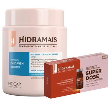 Imagem de Creme De Massagem Neutro 1kg + 4un Superdose Multicaffein Hidramais