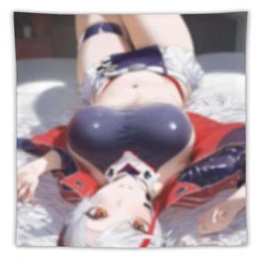 Imagem de LIEGBMEU Tapeçaria de biquíni sexy anime menina 152.4 cm x 152.4 cm interior exterior parede colcha arte decoração de tapeçaria caprichosa, AF154