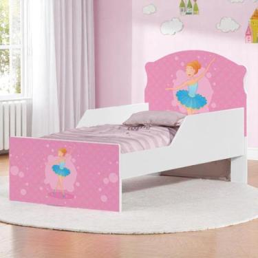 Imagem de Cama Infantil Com Proteção Lateral 153cm KMCB - Amarena Móveis, Rosa