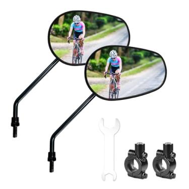 Imagem de Homieway Espelhos de bicicleta para montagem no guidão, 2 peças de espelho retrovisor de bicicleta para E-bike, espelhos de bicicleta de vidro HD para guidão 0,87-0,98 polegadas (22-25 mm)