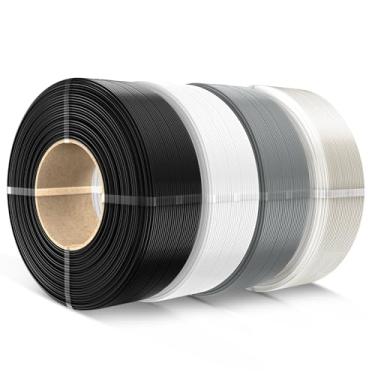 Imagem de SUNLU Filamento PLA refil de 1,75 mm, refil de filamento de impressora 3D PLA adequado para filamento de laboratório de bambu e carretéis SUNLU reutilizáveis, 1 kg por carretel, pacote com 4, 4 cores