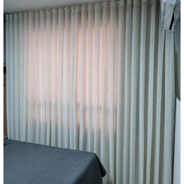 Imagem de Cortina Alto Padrão Linho Forro Blackout 80% P/ Trilho Suiço 4,00x2,60