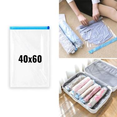 Imagem de Saco À Vácuo Organizador Protetor Roupas Viagem 40x60cm - TOP ÚTIL