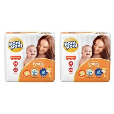 Imagem de Fralda Pompom Derma Protek Tam M - Kit com 56 fraldas - OFERTA