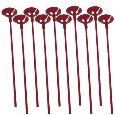 Imagem de Vareta com Suporte para Balões 30cm Vermelho - 10 Unidades - Bonus Inf