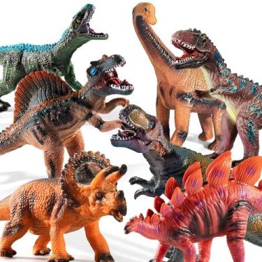 Imagem de Brinquedos de dinossauro TEMI Jumbo de 7 peças para crianças de 3 a 5 