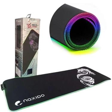 Imagem de Mouse Pad Gamer RGB, 80x30cm, Base Antiderrapante, 11 Modos de Iluminação LED, Preto Tapete Deskpad Tecido Speed USB