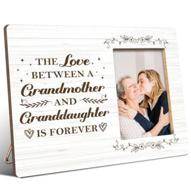 Imagem de JANLAN Porta-retrato para avó, presentes para avó, aniversário, Natal, Dia das Mães, The Love Between a Grandmother and Granddaughter Is Forever, serve para fotos de 10 x 15 cm