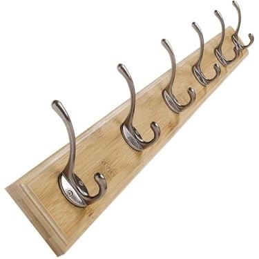Imagem de Cabide Montado Na Parede Cabide Montado Na Parede Cabide Cabide Cabide Cabide Montado Na Parede Alpendre Porta Traseira Cabide De Madeira Maciça Cabide, Wood Color, 74 * 1.8 * 8CM