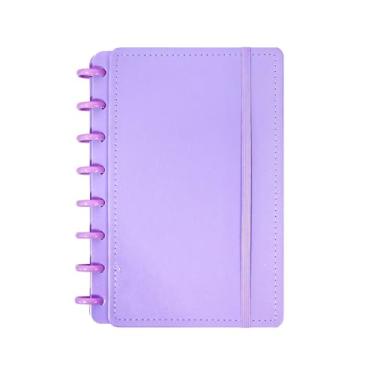 Imagem de Caderneta Inteligente A5 Capa Dura 8 Discos Tamanho M Caderno de Anotações Personalizavel 80 Folhas (Roxo)