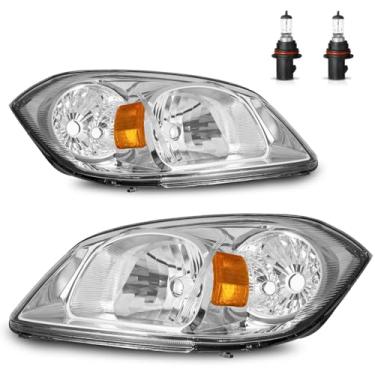 Imagem de ROADEAL Faróis com lâmpadas para Chevrolet Cobalt 2005 2006 2007 2008 2009 2010 Chevy Chevrolet Cobalt/2005-2006 Pontiac Pursuit/2007-2009 Pontiac G5 (lâmpadas incluídas) substituição de farol de