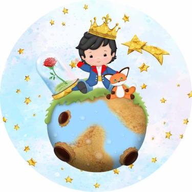 Imagem de Painel de Tecido Sublimado Redondo Pequeno Príncipe Baby Castanho Escu