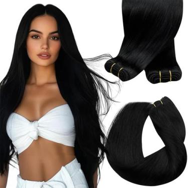 Imagem de Costure em extensões de cabelo Sunny Hair 22 polegadas Jet Black 100g