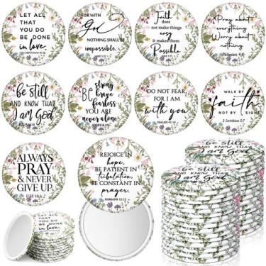 Imagem de Espelhos compactos GlikCeil Mini Wildflower Bible Verse x40