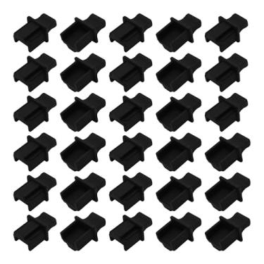Imagem de bociloy 30 peças de plugues de proteção contra poeira RJ45, protetores de porta Ethernet de silicone para hub de roteador de switch de rede, compartimentos vazios, tampas de proteção LAN Jack para