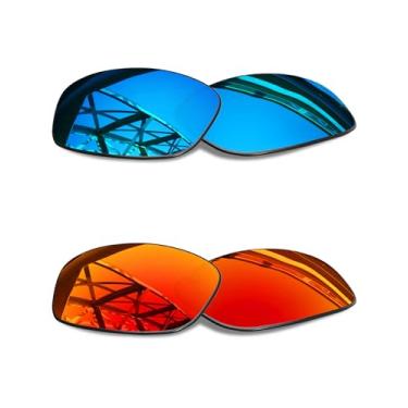 Imagem de SmartVLT Lentes de substituição masculinas Ice Blue & Fire Red para óculos de sol Oakley Fives Squared OO9238