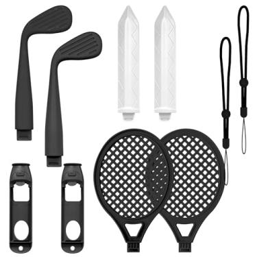 Imagem de Sports Game Accessories Bundle for Nintendo Switch 2 (2025) , 10 in 1 Motion Control Kit of Golf Clubs Sword Tennis Rackets Detachable Joy-Con Handle Grips Family Party for Switch Sports & Mario Golf