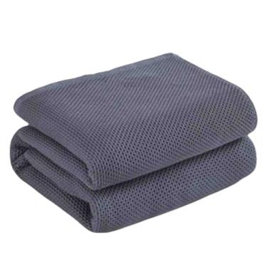 Imagem de Cobertor de lã feminino cobertores e mantas masculinos para cama adulto longo solteiro para sofá 28 camadas de algodão penteado de fibra longa lavável na máquina macio e confortável (cinza, 200 x 230