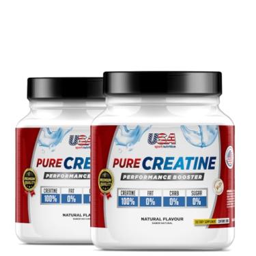 Imagem de Creatina Pura Importada Kit 2x (600g) – Mais Performance e Massa Muscular - USA SPORT NUTRITION