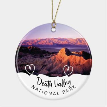 Imagem de Lerime66 Enfeite de cerâmica de Natal do Parque Nacional do Vale da Morte - Lembranças de Viagem do Parque Nacional do Vale da Morte nos EUA Ornamento Decoração de Árvore de Natal Presente Amigos