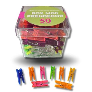 Imagem de Kit 50 Mini Prendedores Multiuso – Coloridos para Artesanato, Decoração e Festas - Tipo Pregador