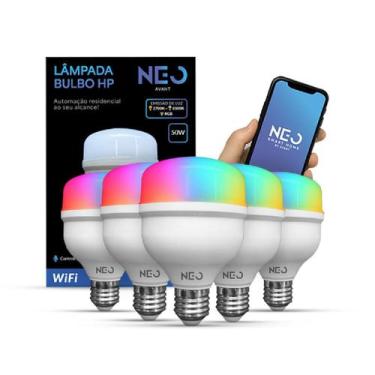 Imagem de Kit 5 Lampada Led Smart Wifi 2.4GHz Bulbo Hp 50w 2700K/6500K RGB E27 1